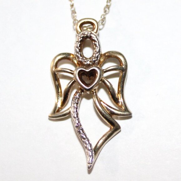 Jewelry - Sterling silver Gold Tone Angel Necklace